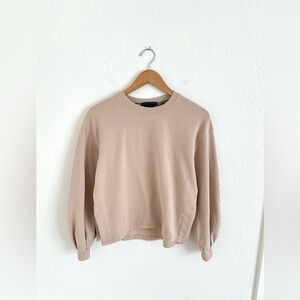 ALICE + OLIVIA tan puff sleeve sweatshirt / size XS